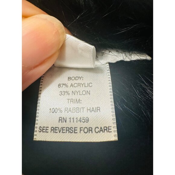 NWOT One Size Fits All White House Black Market Rabbit Hair Trim Pullover Shawl - Picture 8 of 10